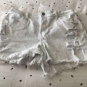 White Denim Shorts